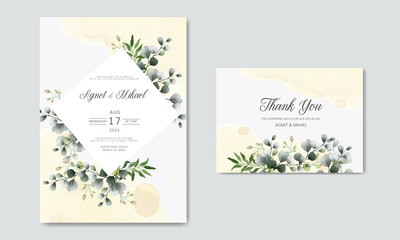 Fototapeta na wymiar wedding invitation with luxury and beauty floral themes