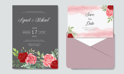 wedding invitation with luxury and beauty floral themes