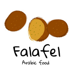 Vector illustration Arabic food Falafel on white