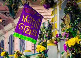 Mardi gras decorations in New Orleans - obrazy, fototapety, plakaty