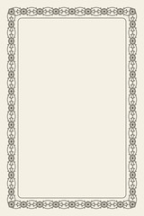 Floral Decorative Border Frame isolated on white background. Flat Vector Art Design Template Element