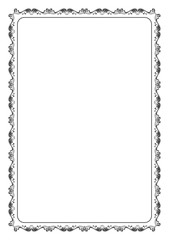 Floral Decorative Border Frame isolated on white background. Flat Vector Art Design Template Element