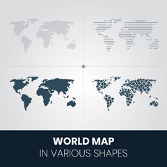 World Map In Different Shapes