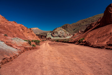 The entrance to rainbow valley in Atacama