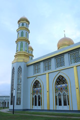  Cloudy sky, evening rain and beautiful mosque