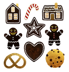 Set of Christmas elements