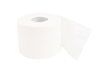 Tissue paper roll isolated on whithe background with clipping path