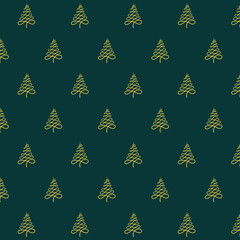 Pine tree doodle art forest pattern illustration Christmas season branch vintage element - Christmas tree doodle Holiday retro Xmas