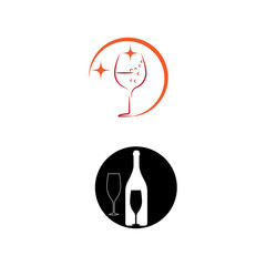 Fototapeta premium Wine Logo Template vector symbol