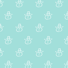 Snowman pattern doodle illustration - Christmas drawing doodle decoration, cartoon snowman, cold winter Xmas design - Holiday season