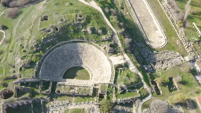aerial view of ancient city Aphrodisias