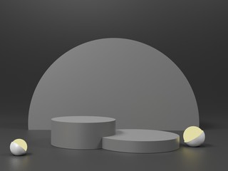 3d abstract minimal geometric forms. Glossy luxury podium for your design. Pastel color scene for show product. Fashion show stage, shopfront. Empty scene for cosmetic.