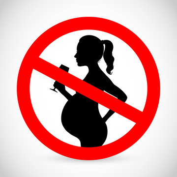 Vector Forbidden Sign - No Alcohol, Pregnant Women