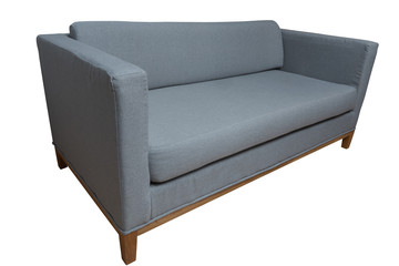 grey  couch on white