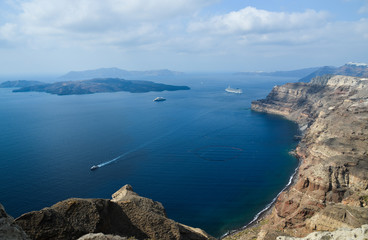 Beautiful seascape on Santorini island