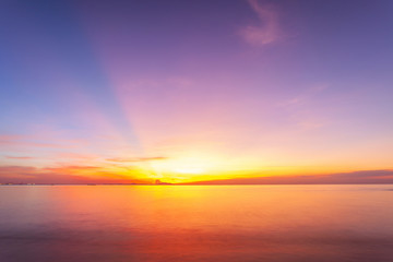 Beautiful sunset twilight over sea beach at Bangsan beach