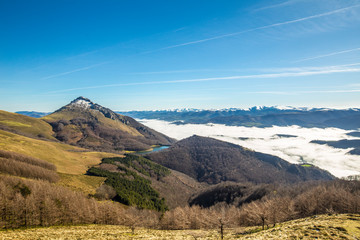 Clouds below Mount Ekaitza in Navarra