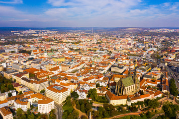 Fototapeta na wymiar View from drone of Brno