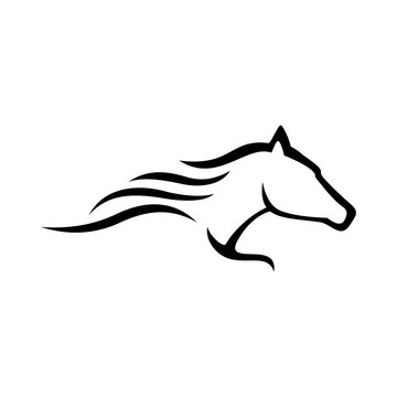 simple abstract logo horse racing