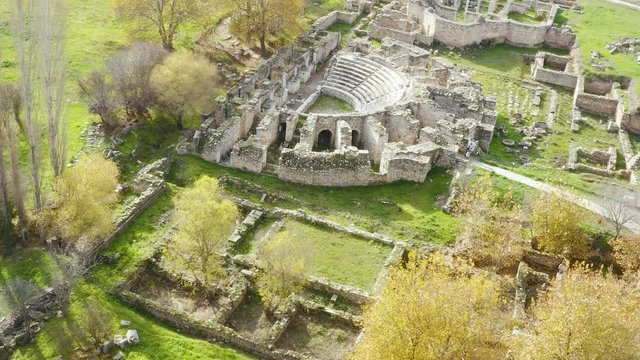 aerial view of ancient city Aphrodisias