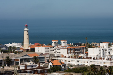 Fototapeta na wymiar Late afternoon on Punta del Este - Uruguay peninsula with lighthouse.
