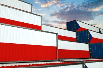 3D illustration Container with flag of Czech-Republic
