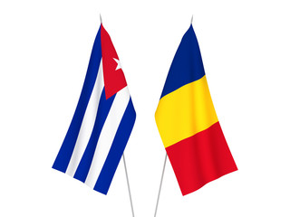 Romania and Cuba flags