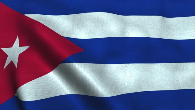 Cuba flag waving in the wind. National flag Republic of Cuba