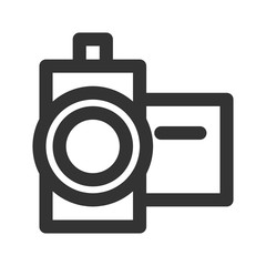 Icon video camera in line style. vector illustration and editable stroke. Isolated on white background.