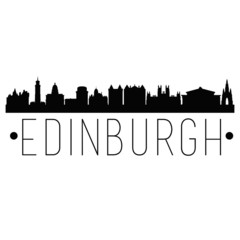 Fototapeta premium Edinburgh Scotland. City Skyline. Silhouette City. Design Vector. Famous Monuments.