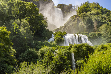 View of the Marmore Falls, Terni - Italy