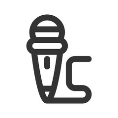 Icon microphone in line style. vector illustration and editable stroke. Isolated on white background.
