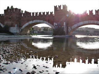 Verona Ponte di Castelvecchio (Castelvecchio Bridge) is a beautifull example of italian historical...