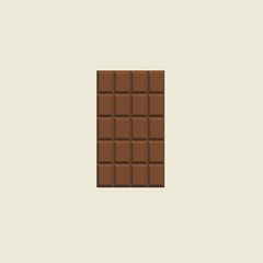 Milk chocolate bar isolated