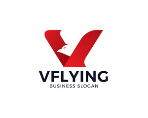 Bird letter V - logo design