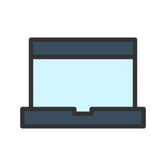 Icon laptop in lineal color style. vector illustration and editable stroke. Isolated on white background.
