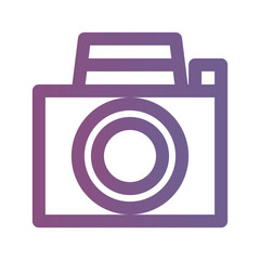 Icon camera in lineal gradient style. vector illustration and editable stroke. Isolated on white background.