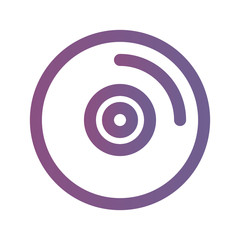 Icon compact disk in lineal gradient style. vector illustration and editable stroke. Isolated on white background.