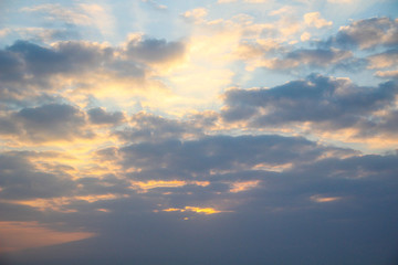 Sunrise clouds next to the borobudur temple. Indonesia