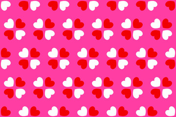 Vector seamless pattern illustration design on the theme of Valentines Day on February 14th. For printing on paper, wallpaper, covers, textiles, fabrics, for decoration, decoupage, and other.