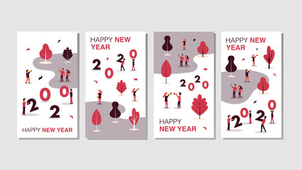 Happy new year celebration banner for website, social media, or internet ads. Promotion sale for celebrate new year 2020. Vector illustration
