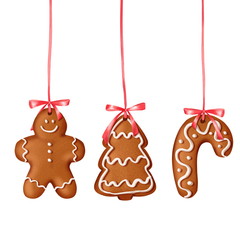 Christmas cookies set isolated on white background