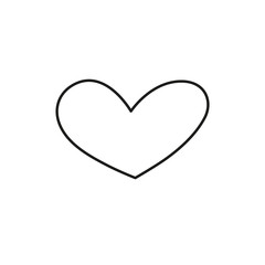 Hand drawn black heart on white background. Vector illustration. Scribble heart. Love concept for Valentine's Day