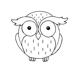 Vector hand drawn outline doodle sketch owl isolated on white background