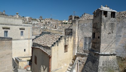 Matera is a city located on a rocky outcrop in Basilicata, in Southern Italy. It includes the area of the Sassi, a complex of Cave Houses excavated in the mountain.