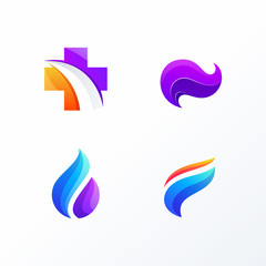 Fototapeta premium colorful abstract logo set ready to use