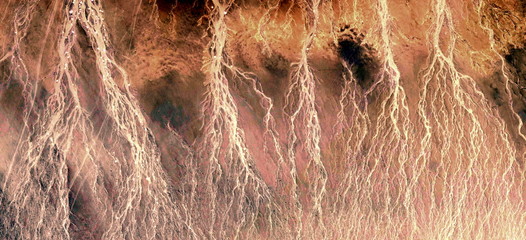 abstract photography of the deserts of Africa from the air. aerial view of desert landscapes,...