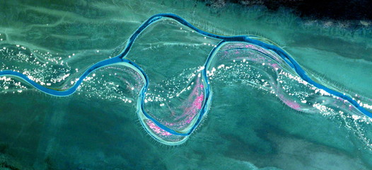 temporary diversion,  abstract photography of the deserts of Africa from the air. aerial view of...