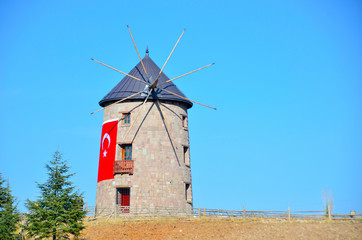 Fototapeta na wymiar Wind mild in Altinkoy village, Ankara