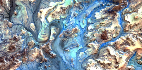 tsunami,  abstract photography of the deserts of Africa from the air. aerial view of desert...